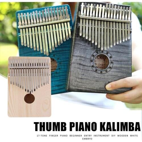17 Keys African Kalimba DIY Kit Wood Finger Thumb Piano Wooden White Embryo Mbira Sanza for Musical Instrument Beginner