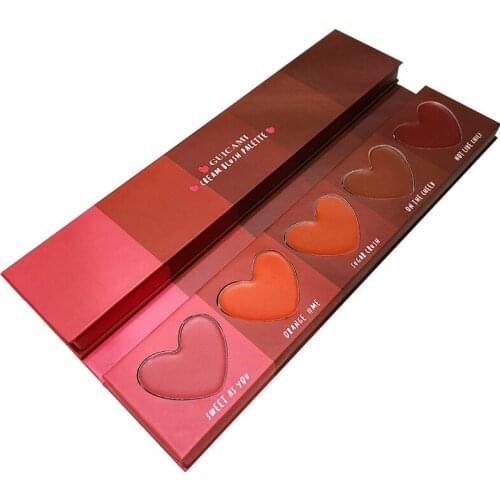 2020 New Macaron Blush Matte Natural Rouge Enhances Complexion Creamy Lip Gloss Palette