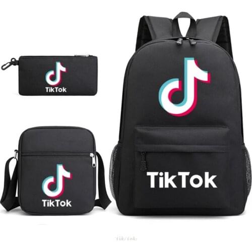 2021 Hot TIK TOK Backpack 3pcs/set Kids Knapsack Teens TIK TOK Video Rucksack Girls Boys Schoolbag Back to School Gift Mochilas