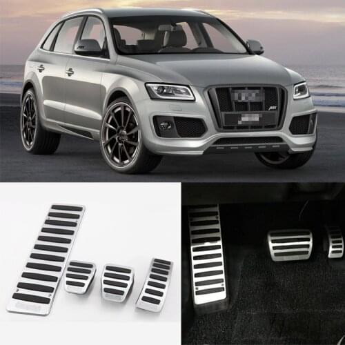 Brand New 4pcs Aluminium Non Slip Foot Rest Fuel Gas Brake Pedal Cover For Audi Q5 2010-2016 MT