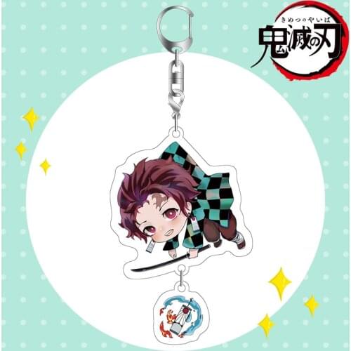 Demon Slayer Kimetsu no Yaiba Kamado Tanjirou Zenitsu Inosuke Acrylic Pendant Keychain Figure Collection Model Toy Gift Cosplay