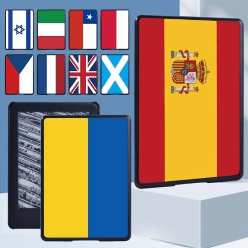 Case for Amazon Kindle Paperwhite 1 2 3 4/Kindle 8th Gen 2016/10th Gen 2019 Flag Pattern Tablet Back Shell + Pen