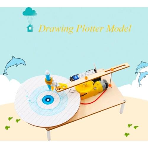 DIY Electric technology Drawing Plotter Model Kits Physics Science Experiment Inventions Kit Assemble Educational drawing toys