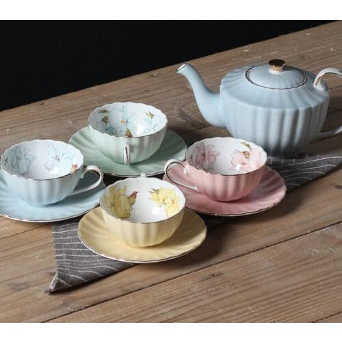 European Bone china coffee set Top Grade Porcelain coffee cup and saucer Luxury Gifts Pearl glaze