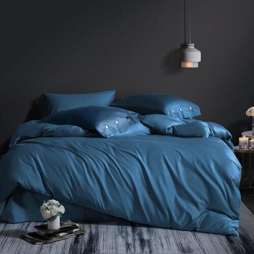 Cotton Duvet Cover Solid Color Quilt Cover High-End Comforter Cover Single Queen King Size Cover