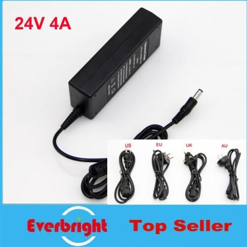 Switching Power Supply 24V 4A 96W AC Adapter For 3528 5050 RGB SMD LED Strip Light AC DC Adapter Charger