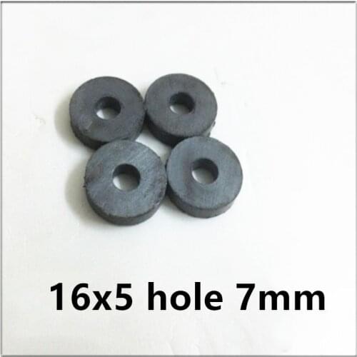 Lot Y30 Ring Ferrite Magnet 16*5 Hole 7 Permanent magnet 16x5 Black Round Speaker 16X5-7