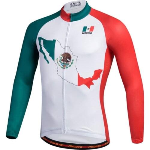 Mexico Shirt Miloto Men Long Sleeve Cycling Jersey cycling clothing maillot ciclismo roupa ciclismo Spring Mountain Bike Clothes
