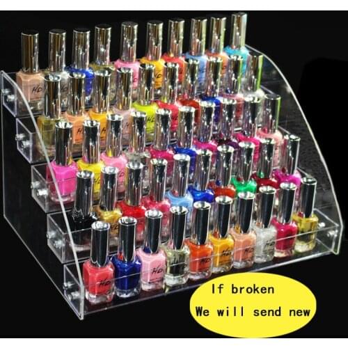 Fashion Clear 5 Layers Nail Polish Rack Varnish Display Makeup Storage Shelf Cosmetic Organizer Household Storage Container