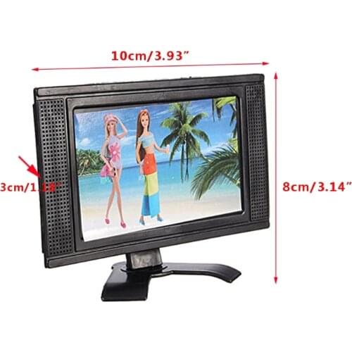 New LCD TV Doll Toy Structures Accessories For Barbie Doll House Furniture 95AE