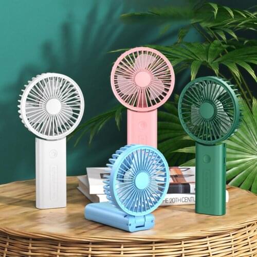 Fireproof ABS Durable Mini Handheld Personal Fan High Efficiency Handheld Fan Two Batteries for Summer
