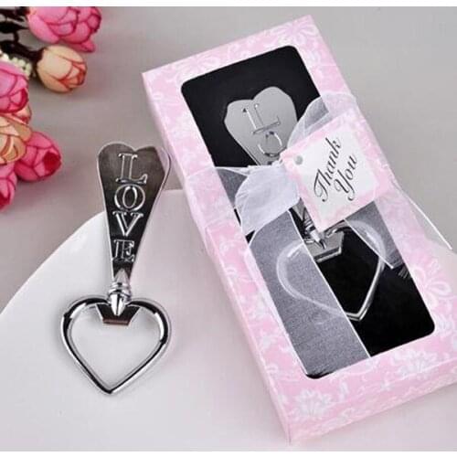 Stainless Steel Heart-shape Bottle Opener Wedding Party Gift Souvenirs