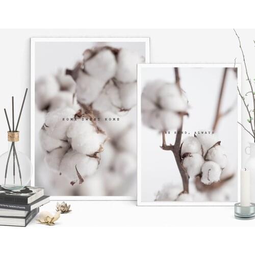 Posters and Prints Flower Kapok Canvas Painting Nordic Minimalism Black Wall Art Picture Living Room Bedroom Decor Picture