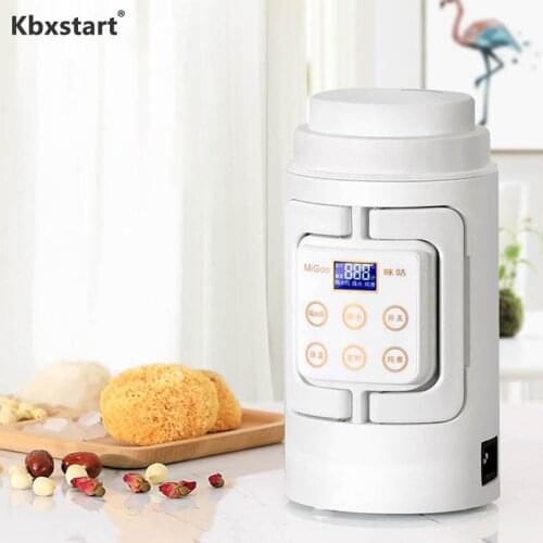 Kbxstart 700ml Portable Multifunction Electric Kettle Travel Hot Water Heating Cup Heater Stew Slow Cooker Boiling Cup 110-220V