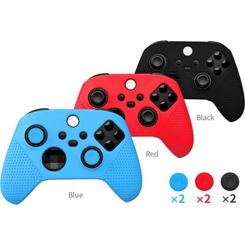 Bevigac Fashion Silicone Anti-slip Protect Skin Cover Case with 2pcs Joystick Caps for XBox Series S\\\/X Controller