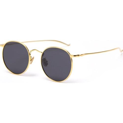 Veshion Retro Style Metal Sunglasses Round Men Gold Frame Male Sun Glasses Polarized Women 2021 Summer Uv400 Black Brown