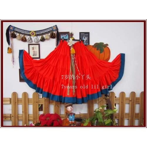 4Tiered 21Yards100%Cotton Tribal Belly Dance Skirt With Border EM24