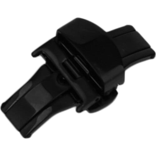 Black Stainless Steel Durable Double Folding Butterfly Buckle Watch Bands Deployment Clasp Watches Accessories 18MM/20MM/22MM