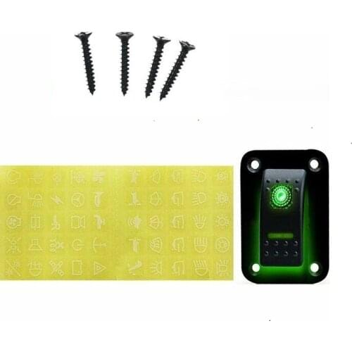 1 Gang GREEN Rocker Switch Panel Car MARINE ROCKER SWITCH PANEL DC 12V 24V Toggle SWITCH 5 Pins ON-OFF Switch Boat camper