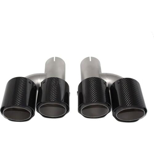 1 paiExhaust pipe tail mouth H-shaped double-out nozzle carbon fiber tail throat four-out tail throat silencer for BMW E34E36E90