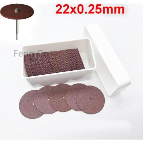 100pcs Dental Lab Ultra Thin Separating Discs Abrasives for Metal Ceramic Crown Cutting Polishing Dentist Material 22x 0.25mm