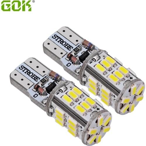 2pcs/lot T10 led Strobe flashing W5W 30led 3014 SMD LED lasting shine+auto strobe flash Two modes of Operation Car light bulbs
