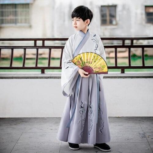 2021 Kids Uniforms Children Performance Stage Clothing Dance Costumes Chinese Traditional Tang Dynasty Hanfu Boys Party Dress
