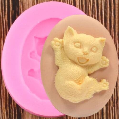 3D Cat Cameo Silicone Molds Chocolate Cupcake Baking Mold Sugarcraft Fondant Cake Decorating Tools Soap Candy Clay Resin Moulds