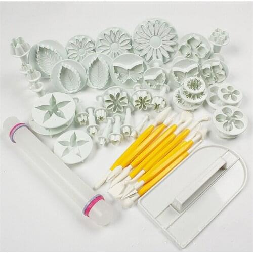 46pcs/set Sugarcraft Cake Decorating Tools Fondant Plunger Cutters Cake Tools Cookie Cake Mold Bakeware Accessories
