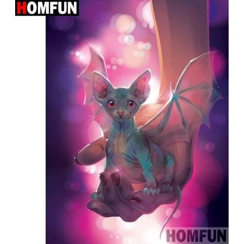 HOMFUN Full Square/Round Drill 5D DIY Diamond Painting "Hand cartoon cat" 3D Diamond Embroidery Cross Stitch Home Decor A19854