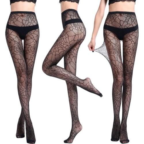 Fishnet Tights Women Halloween Sexy Fishnet Tights Pantyhose Yarns Net Stockings Spider Web Black Tights Колготки С Рисунком