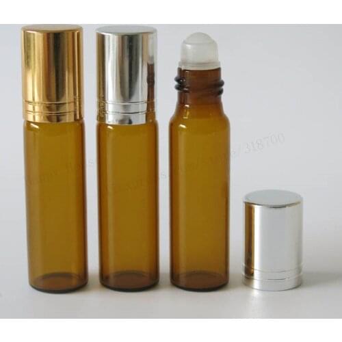 Free shipping 360 x 7ml Amber Glass Roll-On Bottle,7cc Brown Glass Roller Ball Bottle,Small Perfume Bottle For Essential Oils