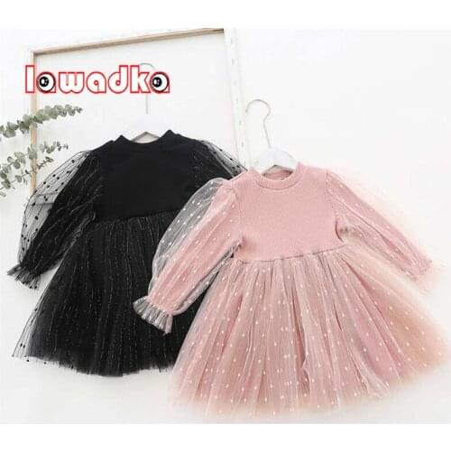 Lawadka Spring Autumn Kids Dresses For Girls Long Sleeve Tutu Mesh Childrens Dresses Fashion Lace Party Birthday Clothes 2021