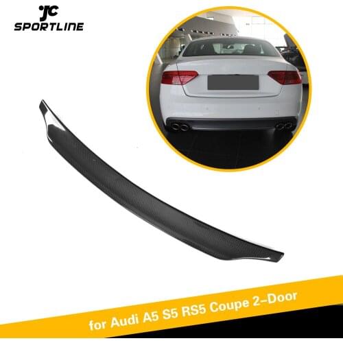 For Audi A5 S5 Sline RS5 2008 - 2016 Coupe Carbon Fiber Rear Trunk Spoiler Boot Lip Wing Lip