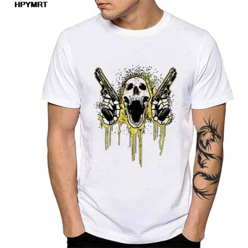 Summer Men Funny Skull Printed T-Shirt Fashion Harajuku Graphics T Shirt Man Short Sleeve Tops Cool Male Tee Clothing Streetwear