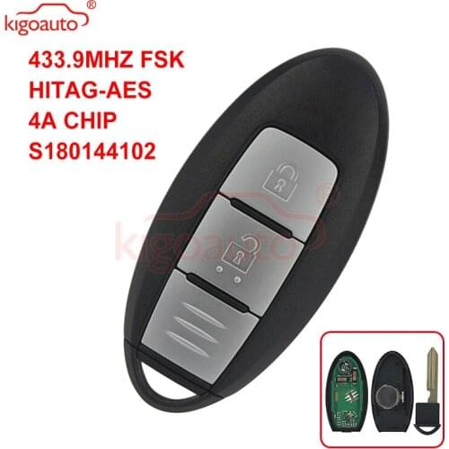 Kigoauto SUV Prox key Smart key 2 button 433.9MHZ FSK HITAG-AES 4A CHIP for Nissan X-TRAIL car key QASHQAI remote