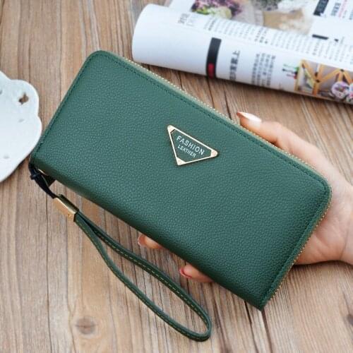 MONNET CAUTHY Long Wallet PU Zipper High Capacity Multifunction Multi-card Slot Purse Solid Color Red Fashion Practical Wallets