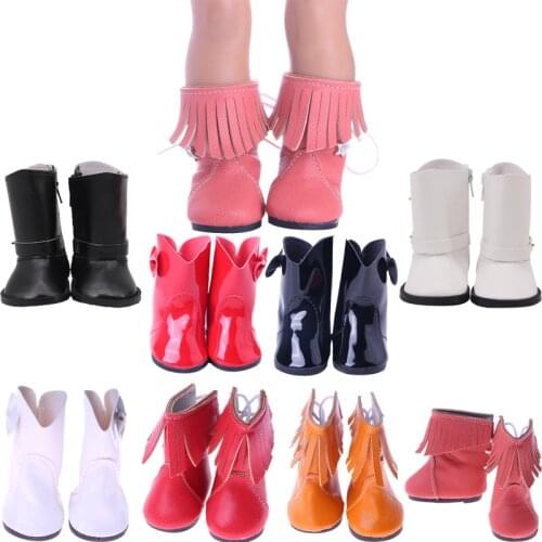7Cm Doll Leather Boots Shoes For 18 Inch American&43Cm Baby New Born Doll Child Birthday Gift For Our generation