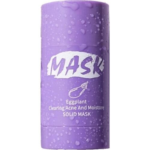 40g Green Purple Mask Stick Plant Extract Eggplant Remove Blackhead Control Face Mask Clay Moisturizing Oil MUD Care Cleans U4P4
