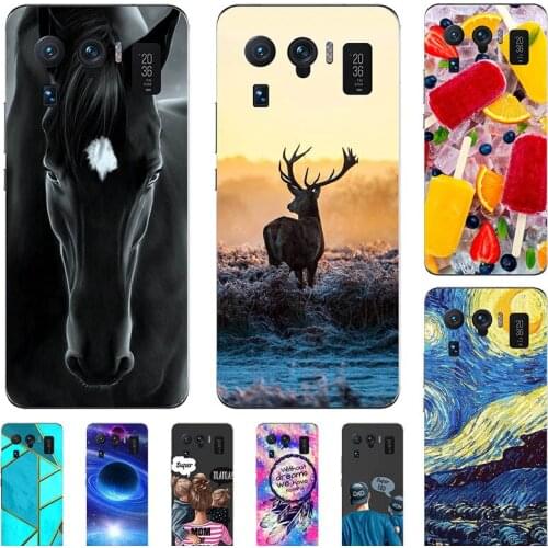 Fashion Bumper Cute Case For Xiaomi Mi 11 Ultra M2102K1G 6.81" Case Soft Silicone Cat Horse Flower Cover Back Shell