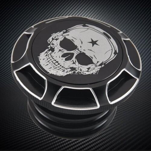 Motorcycle Aluminum Fuel Gas Tank Vented Decorative Oil Cap Black For Harley Touring Road King Softail Dyna Sportster XL 1200