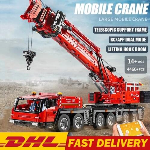 Mould King 17013 High-Tech APP RC Motorized GMK Mobile Crane Truck Model Building Blocks Assembly Brick Toys Kids Birthday Gifts