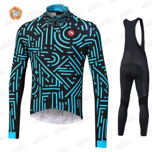 New 2021 Mens Winter Thermal Fleece Cycling Jersey cycling Maillot Cycling Ropa ciclismo Bicycle clothes Set Triathlon Suit