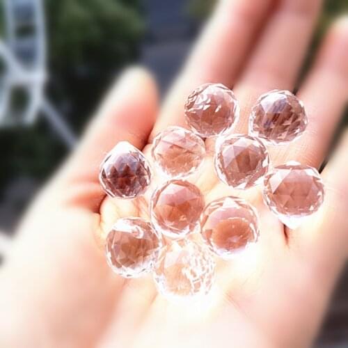 Top Quality 20pcs 15mm Clear Faceted K9 Crystal Chandelier Balls (Free Rings)Lighting Parts Balls Suncatcher DIY Home Decoration