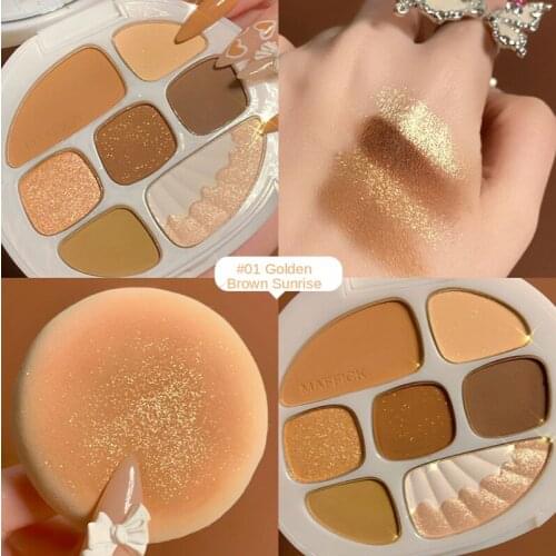 Shell 8-color Eyeshadow Palette Matte Pearlescent Eyeshadow Glitter Color White and Easy To Use Makeup Palette Makeup Pallete