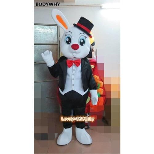 Valentines Day Present Rabbit with One Ear Mascot Costume Cartoon Fancy Outfit Adult 2020 Cosplay Stage Performance Hot Sale