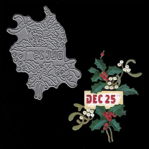 Christmas DEC 25 Holly Metal Cutting Dies Stencils for DIY Scrapbooking Decorative Crafts Supplies Embossing Paper Card New 2018