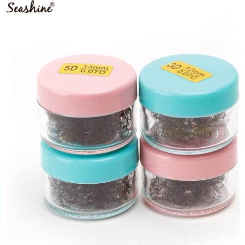 Seashine 5 Jars Volume Fans Spread Russian Volume Lash Mink Lash Extension 1000 Fans In One Jar Loose Premade Fan Free Shipping