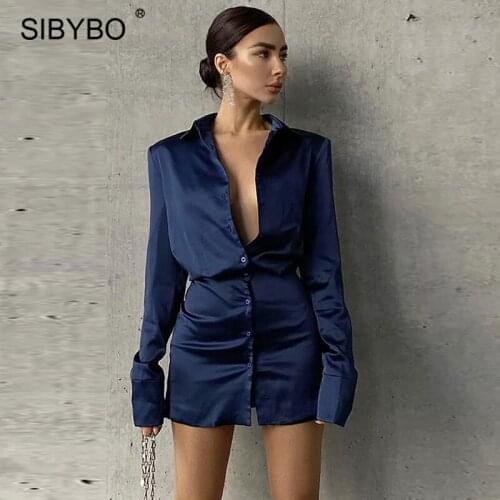 Модные платья-рубашки SIBYBO China At AliExpress