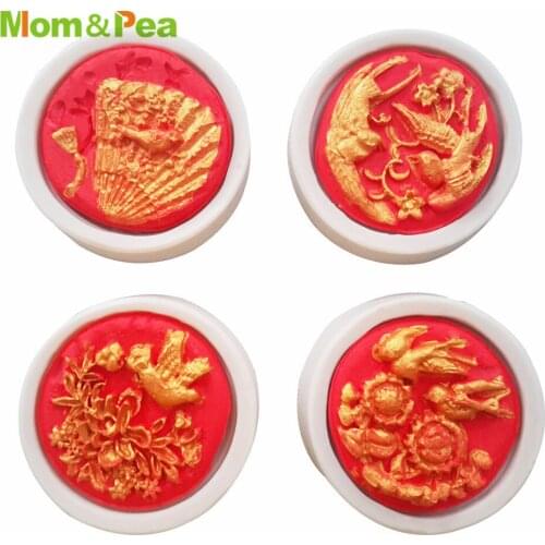 Mom&Pea MPA0731-4 Chinese Style Bird Shaped Press Silicone Mold Cake Decoration Fondant Cake 3D Mold Food Grade